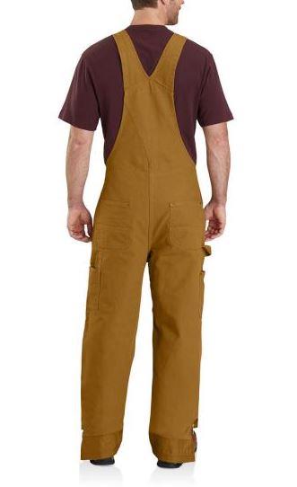 Carhartt Mens Washed Duck Quilt-Lined Bib Overalls