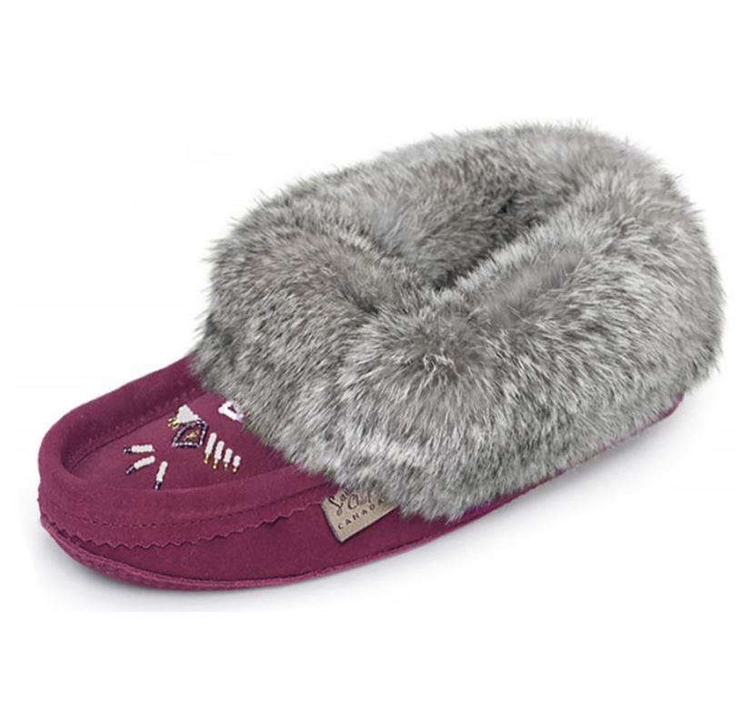 Laurentian Chief Moccasins With Fur Trim