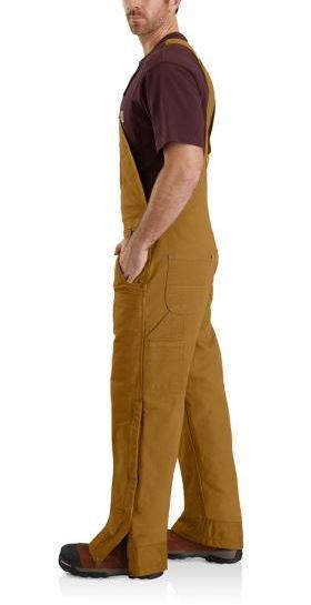 Carhartt Mens Washed Duck Quilt-Lined Bib Overalls