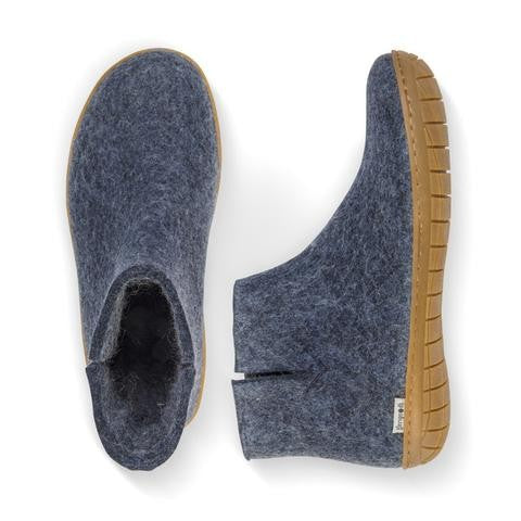 Glerups Low Boot Slipper w/ Rubber Sole