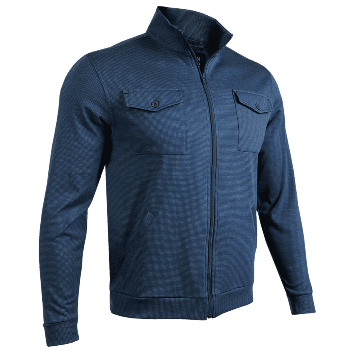 Mens Full Zip Cotton Blend Sweater