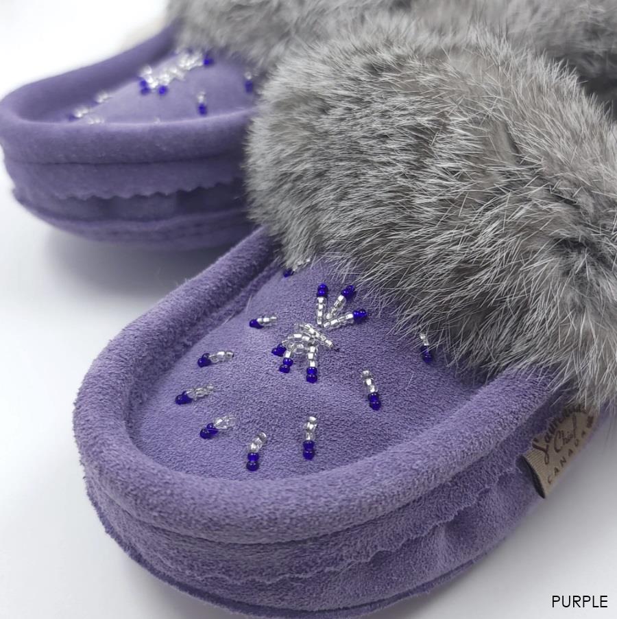 Laurentian Chief Moccasins With Fur Trim