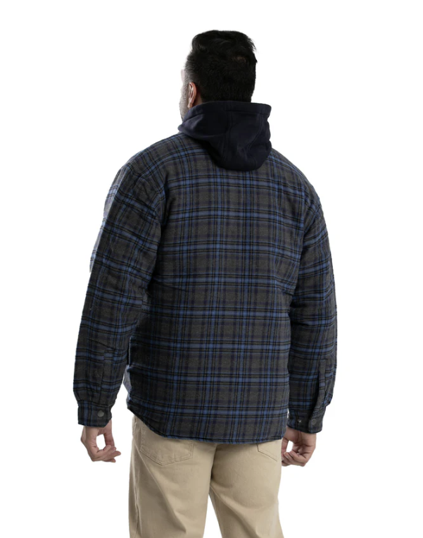 Berne Mens Quilt-Lined Hooded Shirt Jacket