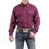 Cinch Mens Solid Burgundy Button Down