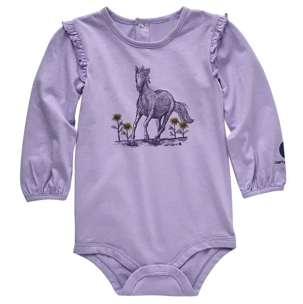 Carhartt Infant Girl's Long Sleeve Etched Horse Bodysuit